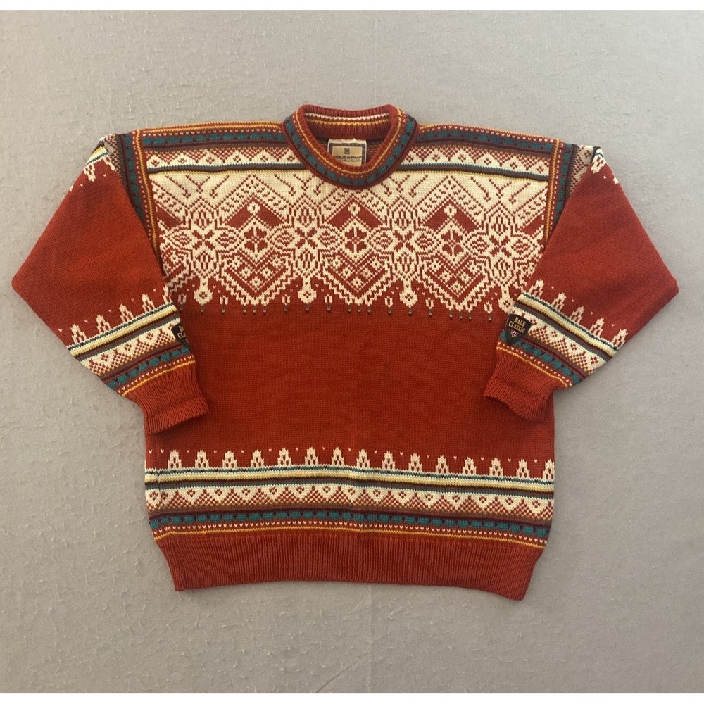 Dale of Norway Vintage 90's Classic Lillehammer Red Fair Isle Sweater Size M